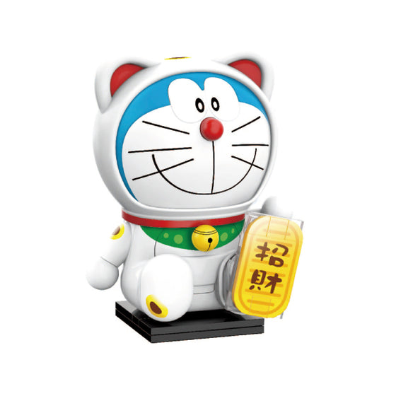 Qman -多啦A夢 招財貓圓頭造型積木