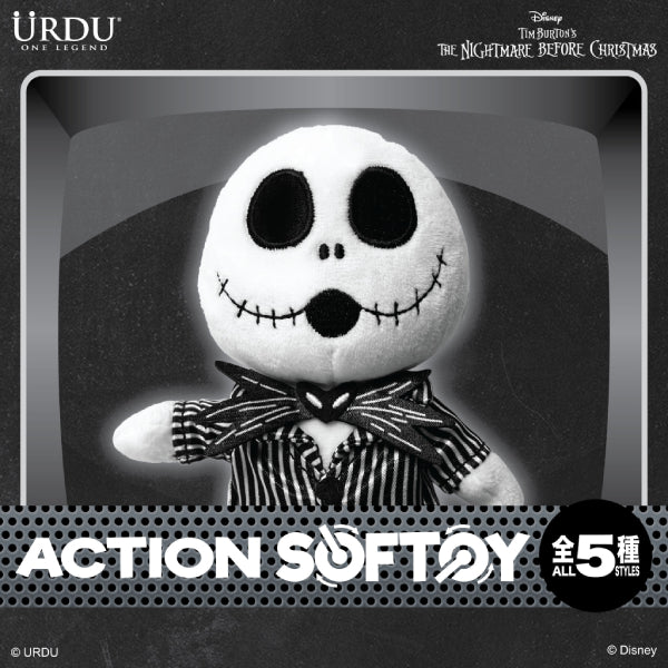 Urdu - 迪士尼可動毛公仔盲盒 ACTION SOFTOY 系列 3 - 怪誕城之夜 Jack 南瓜王 傑克 (一套5款)