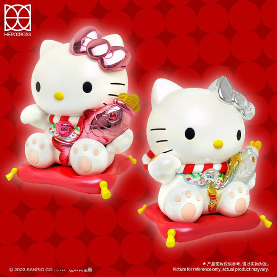 Herocross - WPP# 007 Hello Kitty 招財貓景品模型 (粉紅色 / 銀色)