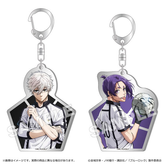 藍色監獄 金屬風格亞加力鎖匙扣 (凪誠士郎 / 御影玲王)
