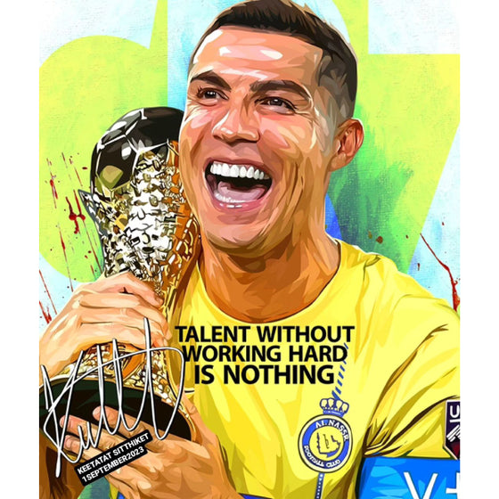 Drawing (Cristiano Ronaldo - TALENT WITHOUT WORKING HARD IS NOTHING)