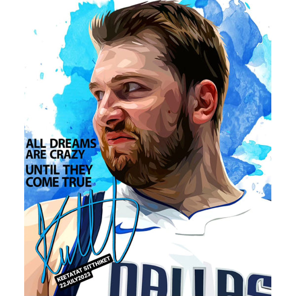 Pop Art Wall Decoration Drawing (Luka Doncic - All dreams are crazy until they come true) 掛畫