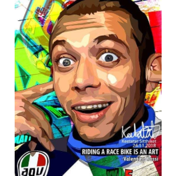 Drawing (Valentino Rossi - Riding a race bike is an art)