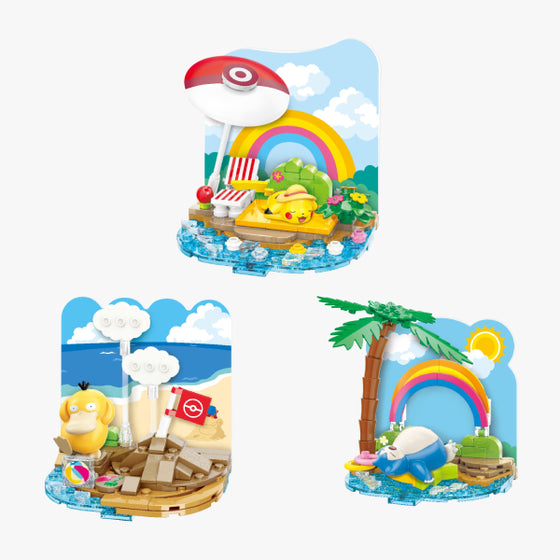 Qman 寵物小精靈 寶可夢 度假造型積木 (比卡超 / 傻鴨 / 卡比獸)