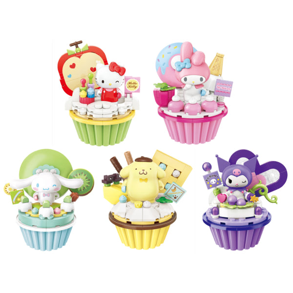 Qman Sanrio 杯子蛋糕造型積木 (Hello Kitty / Melody / 肉桂狗 / 布甸狗 / 可羅米)