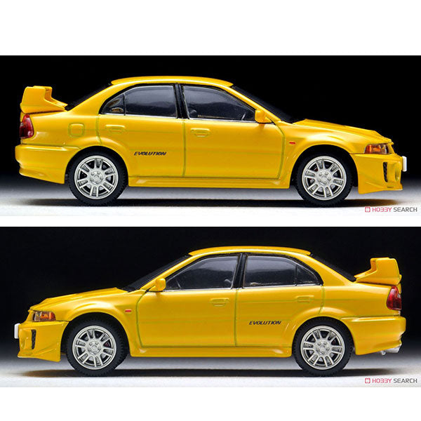 TLV-N187a Lancer GSR Evolution V Yellow Tomica Diecast Car Model Side