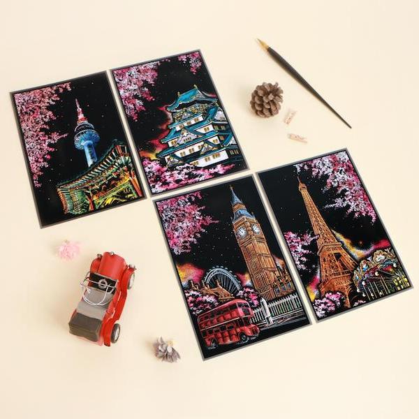 Lago Scratch Postcard City Cherry Blossom