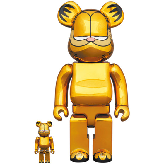 BE@RBRICK 加菲貓 GOLD CHROME VER. 100% & 400%