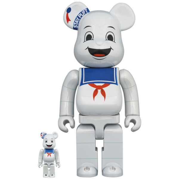 BE@RBRICK《捉鬼敢死隊》棉花糖鬼 WHITE CHROME VER. 100% & 400% 套裝