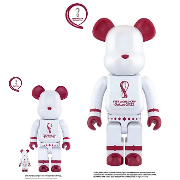 BE@RBRICK OFFICIAL LICENSED PRODUCT OF FIFA 世界盃 QATAR 2022 鉻白色 (100% & 400% / 1000%)