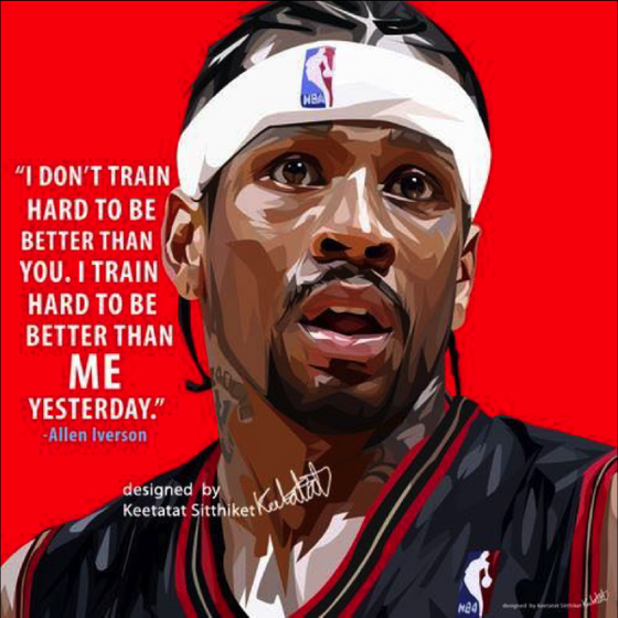 Pop Art Wall Decoration Drawing Poster NBA Allen Iverson Red