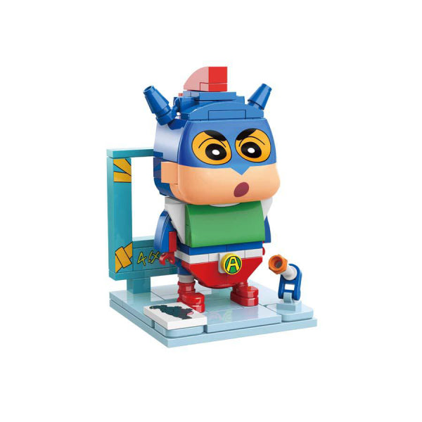 Qman 蠟筆小新 新之助動感超人造型積木