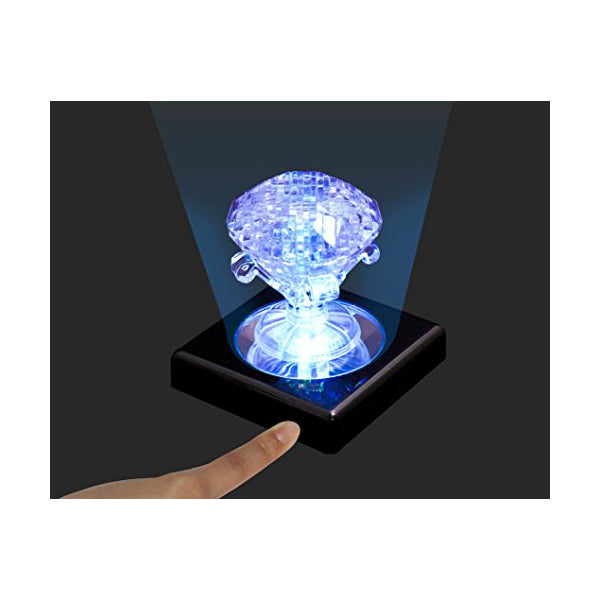 Puzzle Crystal Puzzle LED Light Display Stand (Black/white)