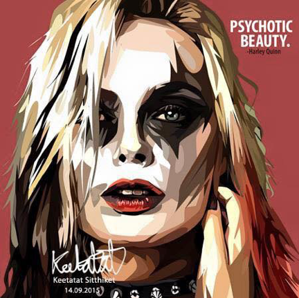 Pop Art家居牆身裝飾海報藝術掛畫-DC漫畫小丑女(Psychotic Beauty)