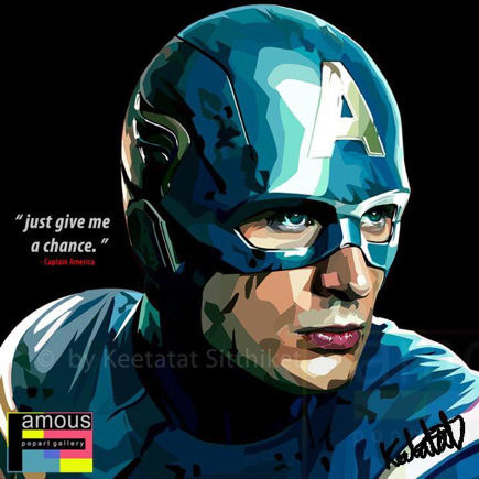 Pop Art家居牆身裝飾海報藝術掛畫-Marvel美國隊長(Just give me)