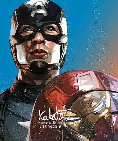 Marvel美國隊長(鐵甲奇俠盾牌)Pop Art家居牆身裝飾海報藝術掛畫