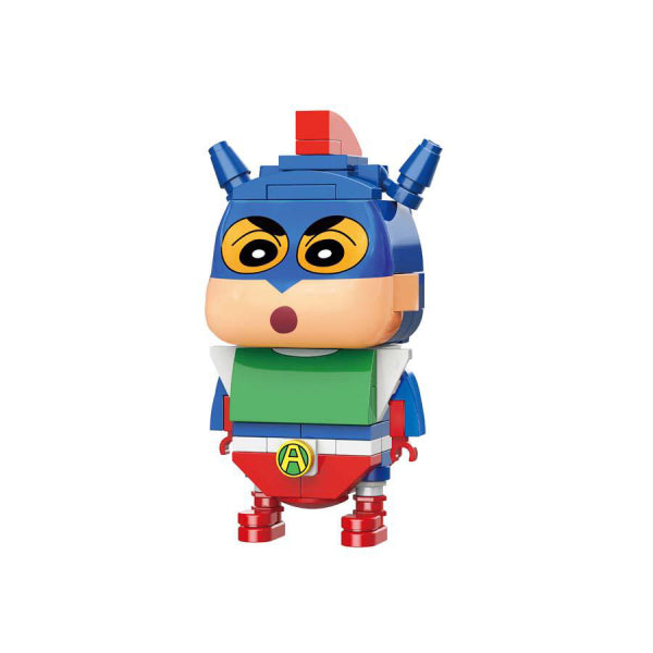 Qman 蠟筆小新 新之助動感超人造型積木