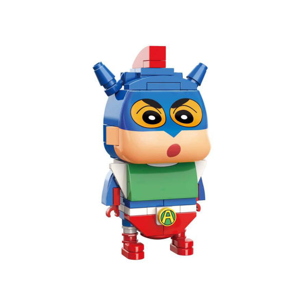 Qman 蠟筆小新 新之助動感超人造型積木