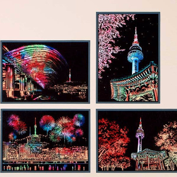 Scratch Postcard N Seoul Tower - Fireworks_Art, Fun :)_LAGO - Up-Next