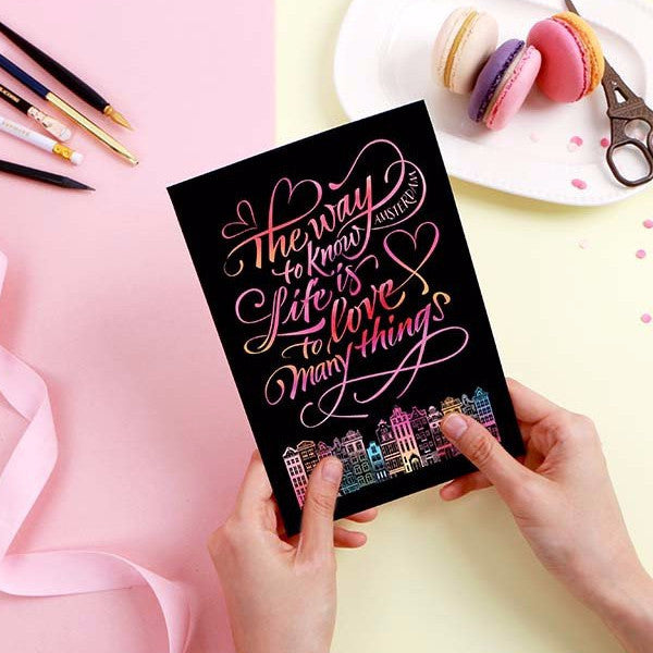 Scratch Postcard Calligraphy - Amsterdam_Art, Fun :)_LAGO - Up-Next