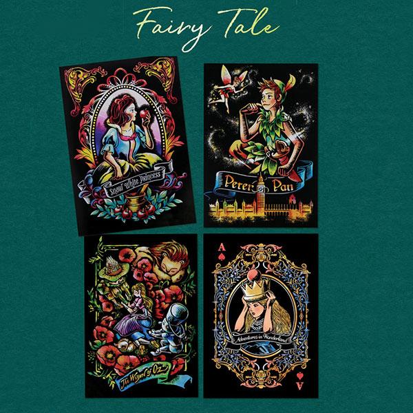 Cartoon Fairy Tale Lago Scratch Art Postcard DIY Craft