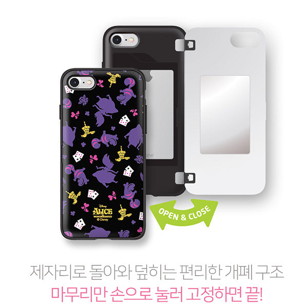 Disney Alice in Wonderland Door Flip Mirror iPhone Case 愛麗絲防跌含鏡手機殻保護套