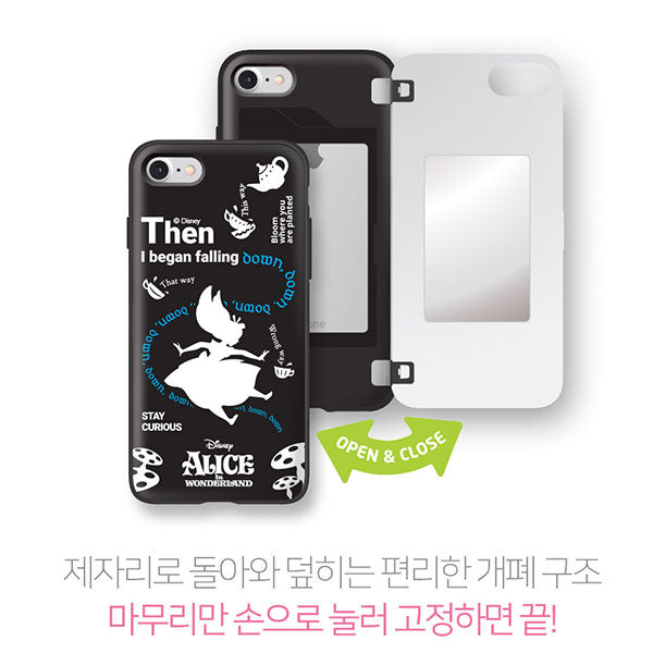Disney Alice in Wonderland Door Flip Mirror iPhone Case 愛麗絲防跌含鏡手機殻保護套