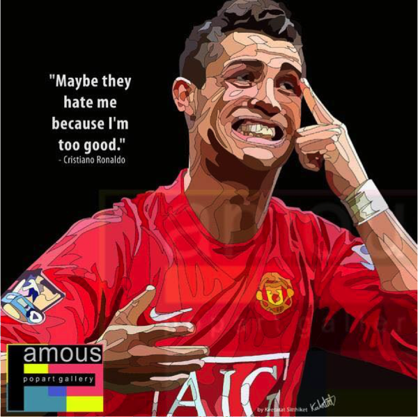 Pop Art Wall Decoration Drawing (Cristiano Ronaldo - Maybe They Hate Me)