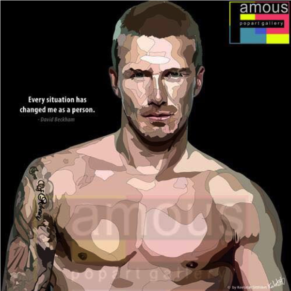 Pop Art Wall Decoration Drawing (David Beckham - Naked)
