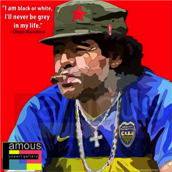 Pop Art Wall Decoration Drawing (Diego Maradona 2)