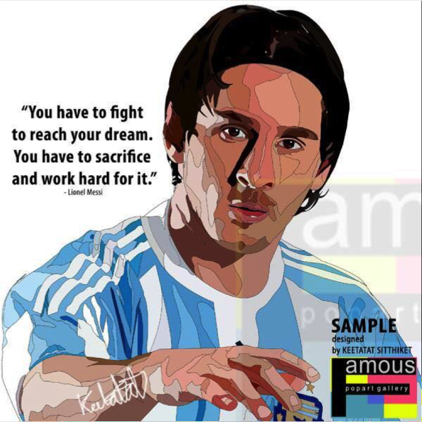Pop Art Wall Decoration Drawing (Lionel Messi - Argentina)