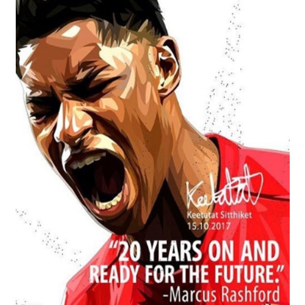 Marcus Rashford Drawring Easy Pop Art Wall Decoration Drawing (Marcus Rashford)