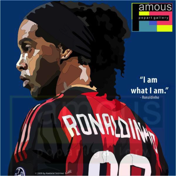 Pop Art Wall Decoration Drawing (Ronaldinho)