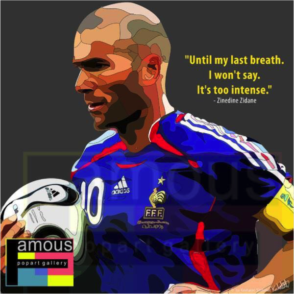 Pop Art Wall Decoration Drawing (Zinedine Zidane)