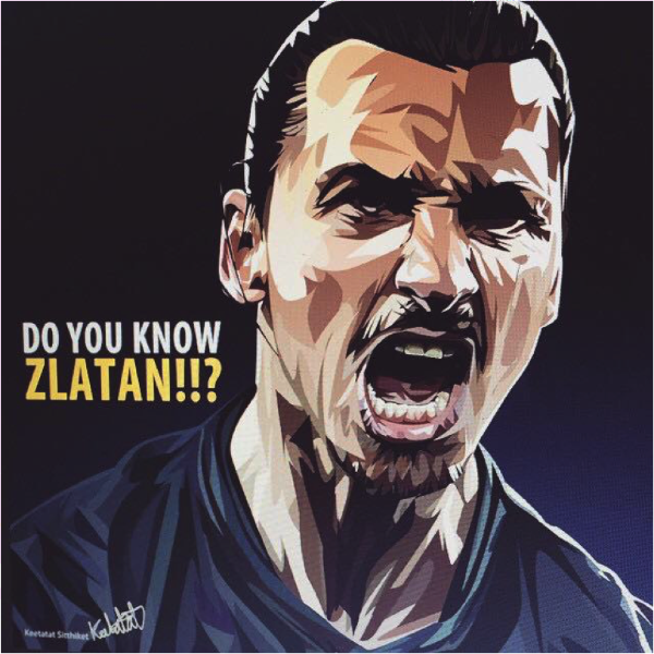 Pop Art Wall Decoration Drawing (Zlatan Ibrahimovic - Do You Know)