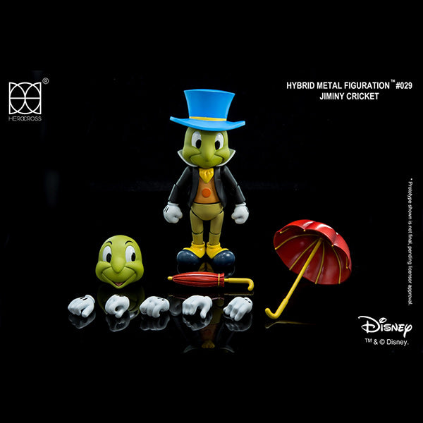 Herocross Disney HMF#029 Pinocchio Jiminy Cricket Action Figure Umbrellas changeable hands Face