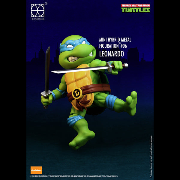 Herocross Mini MHMF#302 Teenage Mutant Ninja Turtles Action Figures Diecast Leonardo Katana Swords