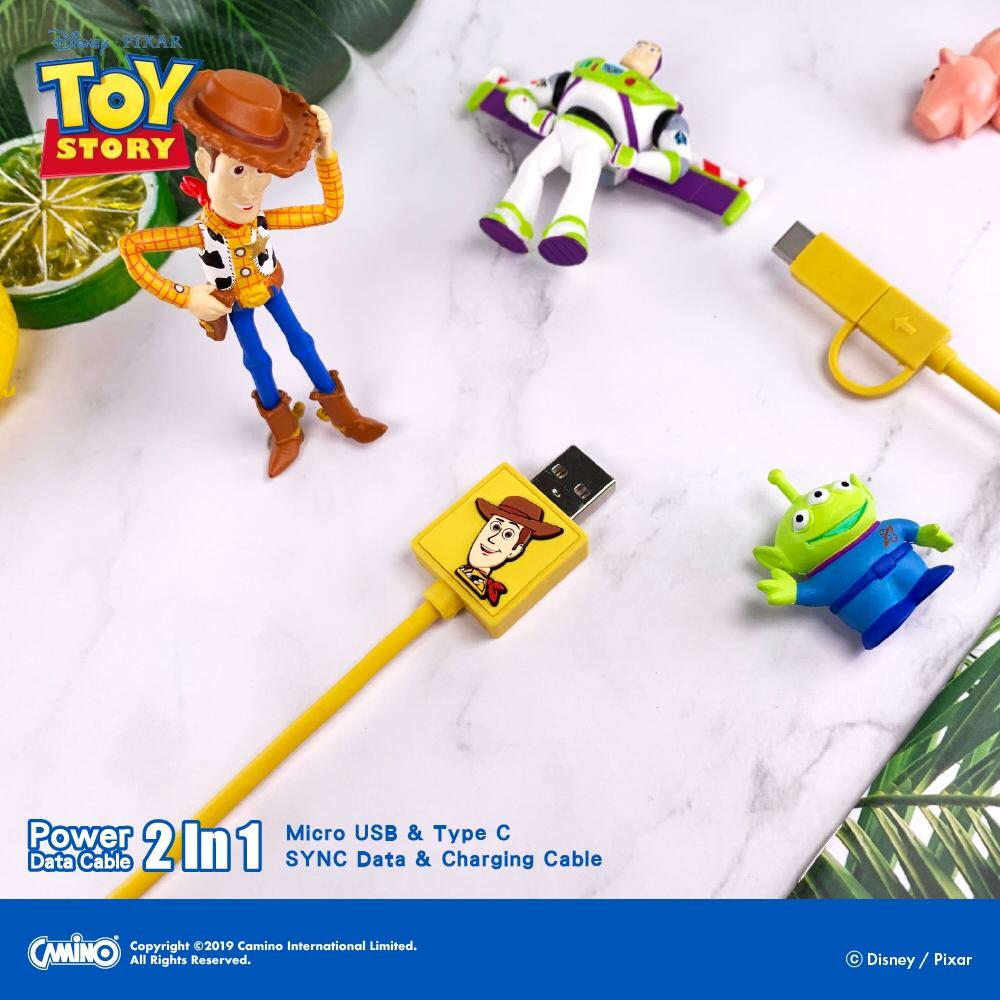 Toy Story 2-in-1 Micro USB/Type C charging cable