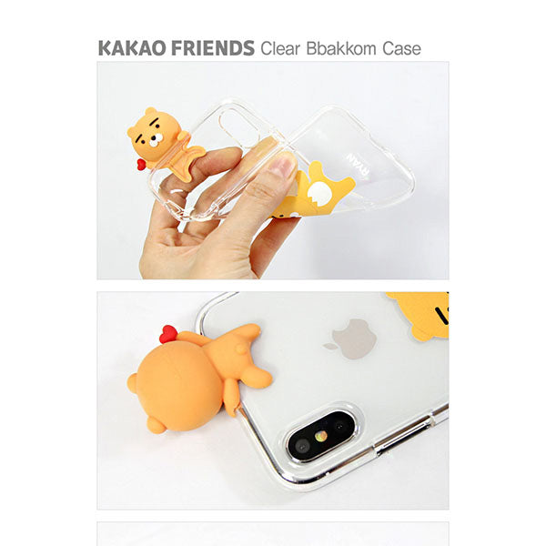KAKAO Clear Mascot Hoodie Ryan iPhone Case 韓國卡通公仔透明手機款保護套獅子