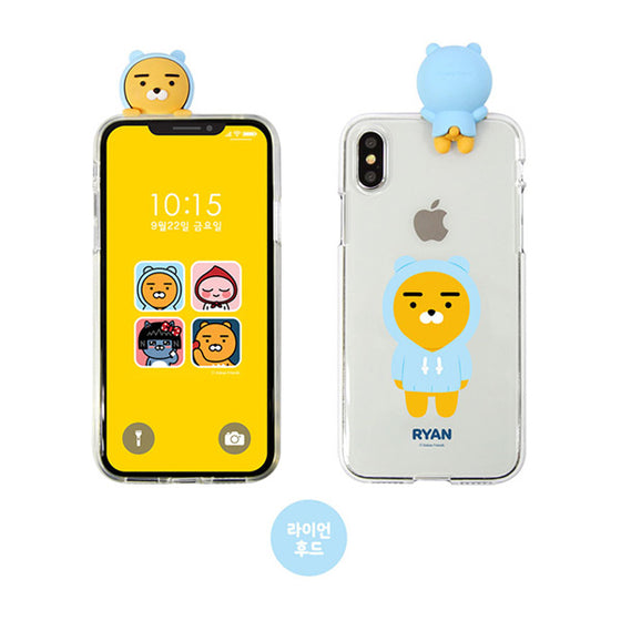 KAKAO Clear Mascot Hoodie Ryan iPhone Case 韓國卡通公仔透明手機款保護套獅子