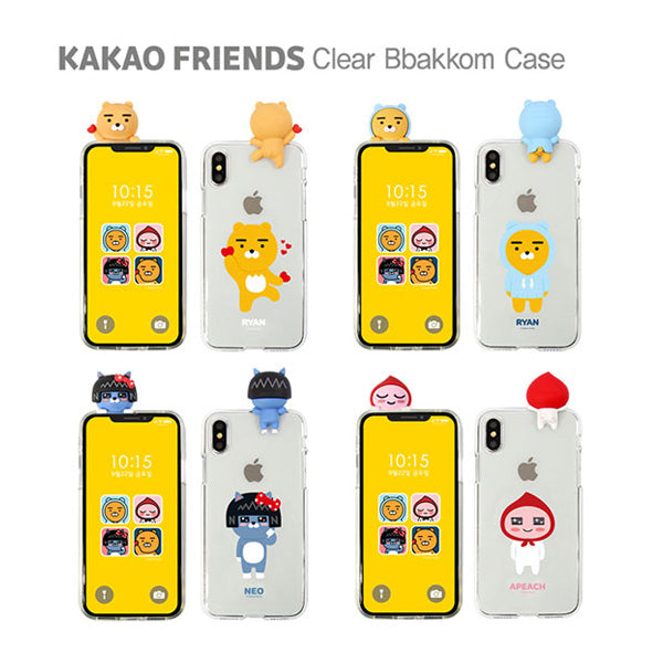 KAKAO Clear Mascot Hoodie Ryan iPhone Case 韓國卡通公仔透明手機款保護套獅子