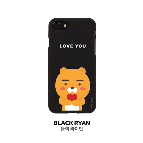 KAKAO Friends Black Ryan Love Heart iPhone Soft Case 韓國情人卡通軟手機殼保護套獅子 UP-NEXT HK