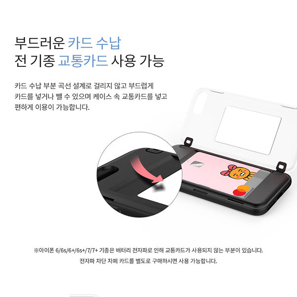 KAKAO Friends Little Door APeach Mirror iPhone Case Card 韓國卡通化妝鏡手機殼保護套八達通信用卡