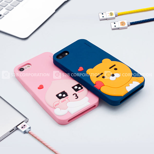 KAKAO Friends Silicon Ryan Apeach iPhone Soft Case 韓國卡通防跌防刮花軟手機殼保護套-手機配件