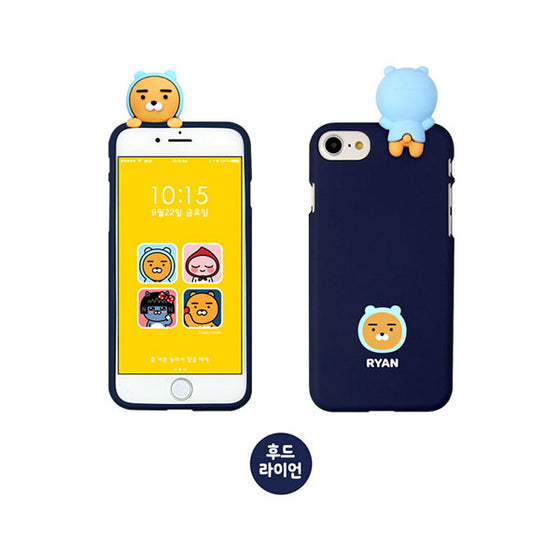 KAKAO Talk Mascot Kakao Friends iPhone Case Anti Drop Hoodie Ryan Lion Blue 韓國卡通公仔手機套保護殼衛衣獅子 UP-NEXT HK