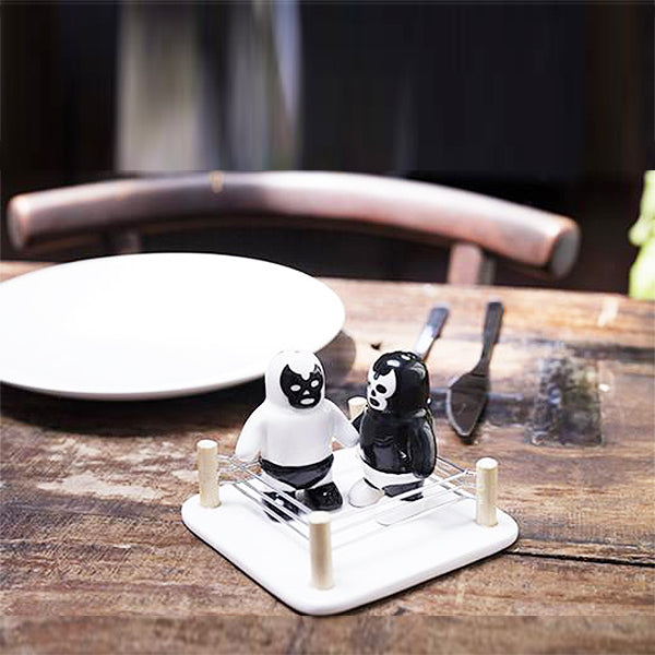 Luchador Salt VS Pepper Shakers