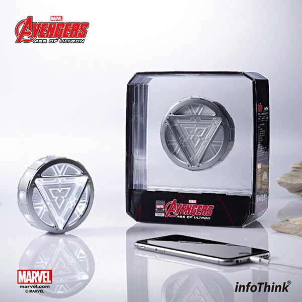 Marvel Avengers 4 Ironman Arc Reactor Power Bank 5000mah infothink USB Cable lightning iPhone