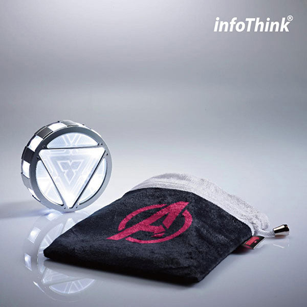 Marvel Avengers 4 Ironman Arc Reactor Power Bank 5000mah infothink USB with Protective Bag