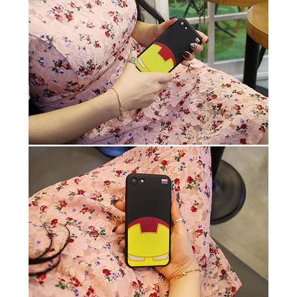 Marvel Avengers Cute Ironman Icon Soft iPhone Case Silicone Lightweight Compatible XR XS MAX