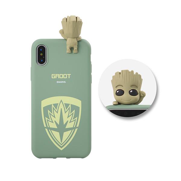 Marvel Avengers Galaxy Groot Mini Figure Soft Silicone iPhone Case XR XS Protective
